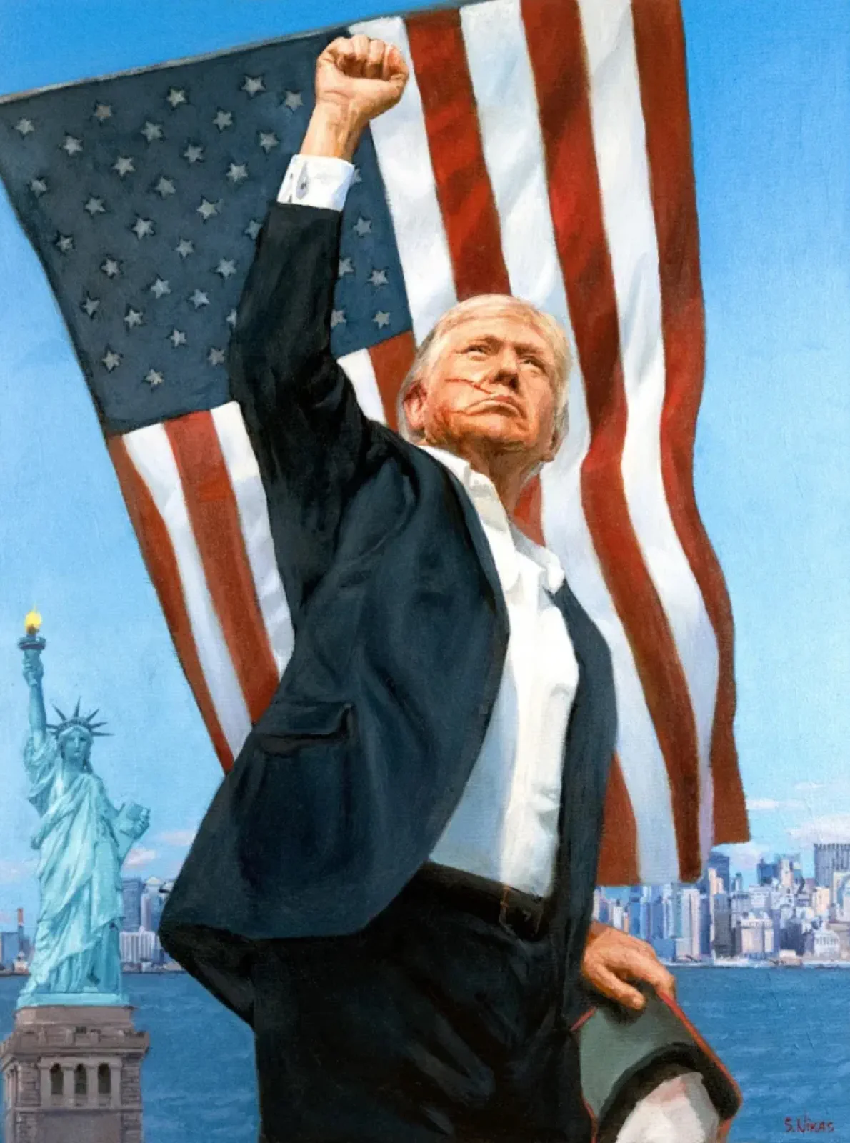 Portrait of Donald Trump painted by Nikas Safronov