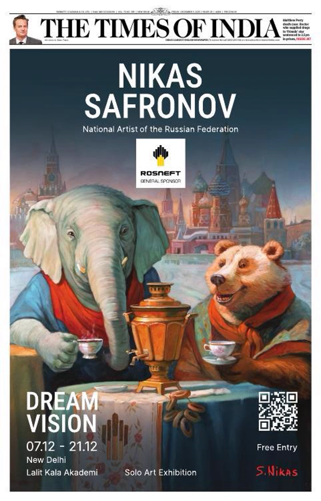 The Times of India coverage of the Dream Vision exhibition